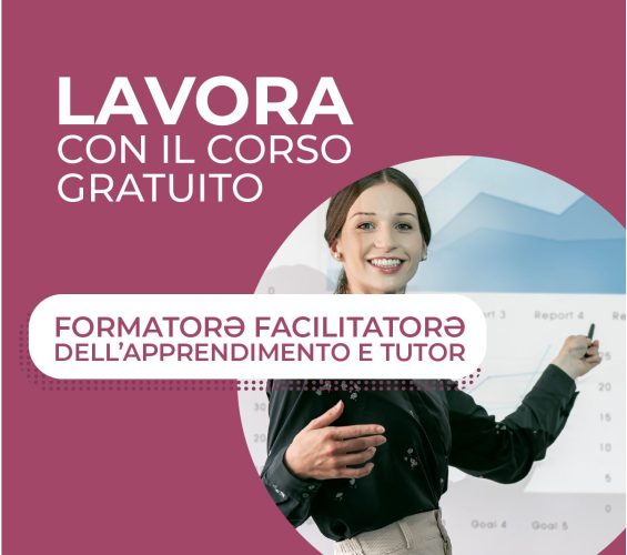 Immagine che rappresenta una donna sui 35 anni che indica i risultati di una ipotetica campagna di marketing in una presentazione Powerpoint. Questa immagine viene usata per il corso online gratis "Formatore e Facilitatore dell'Apprendimento e Tutor" organizzato a Pescara da Oltre srl e MAW