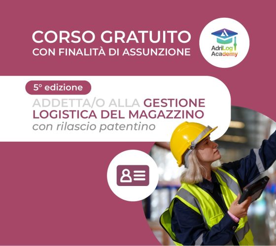 PUGLIA-Corso-gratis-ADDETTO ALLA GESTIONE LOGISTICA DEL MAGAZZINO_ con rilascio patentino-oltre-srl-avruzzo